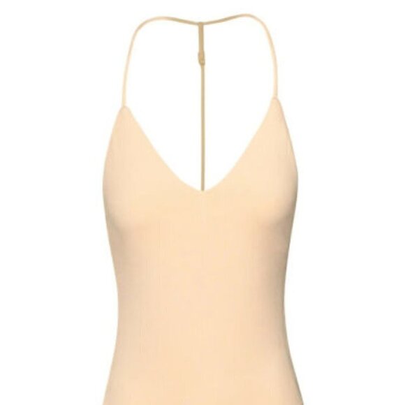 AFRM Bnwot Womens "Hara" T-Back Cream Ribbed Bodysuit - Picture 7 of 7